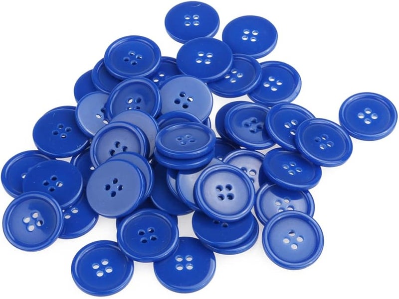 Blue Resin Sewing Buttons 50pcs For Crafts Scrapbooking Knitting DIY Projects Durable Hard Material - Image 1